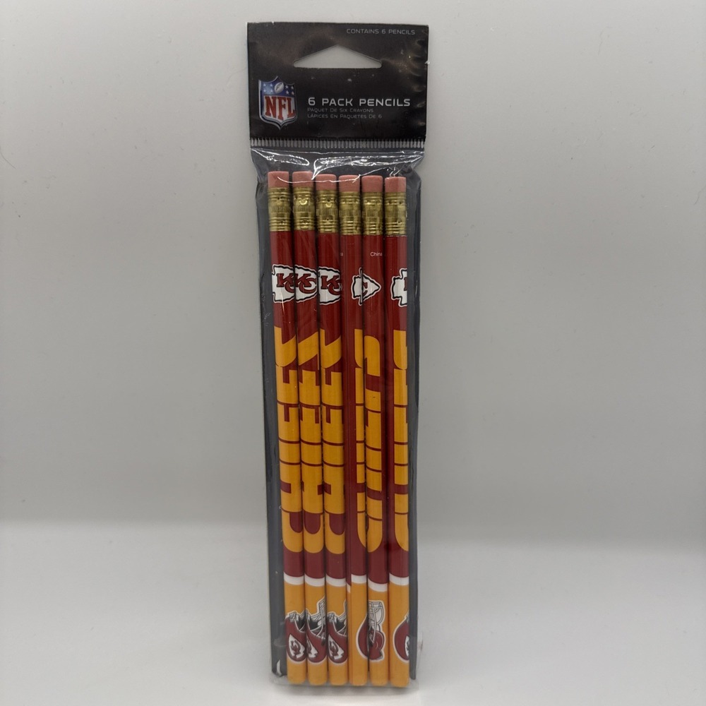 NFL Kansas City Chiefs Pencils New 6 Pack